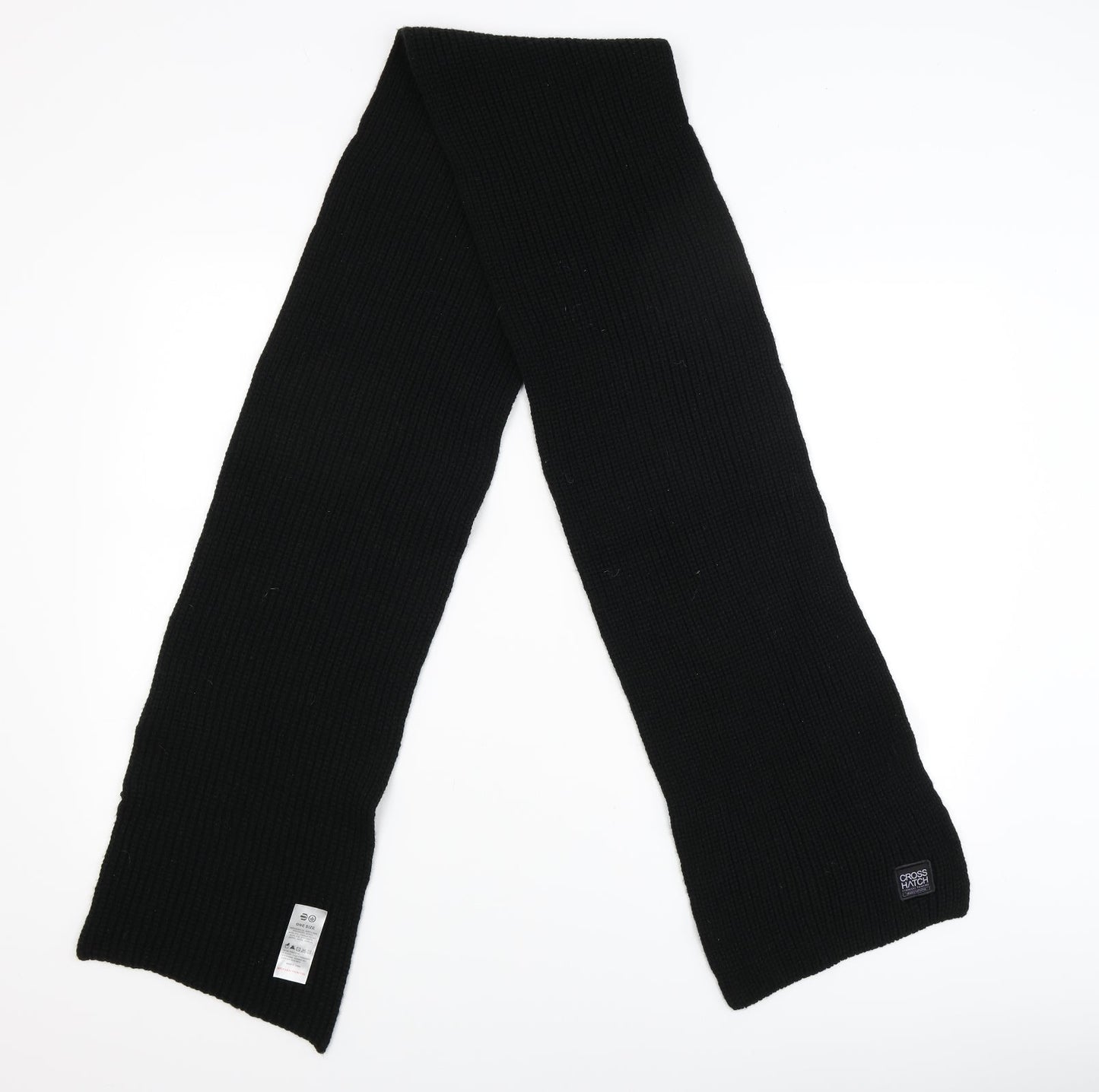 Crosshatch Unisex Black Scarf One Size
