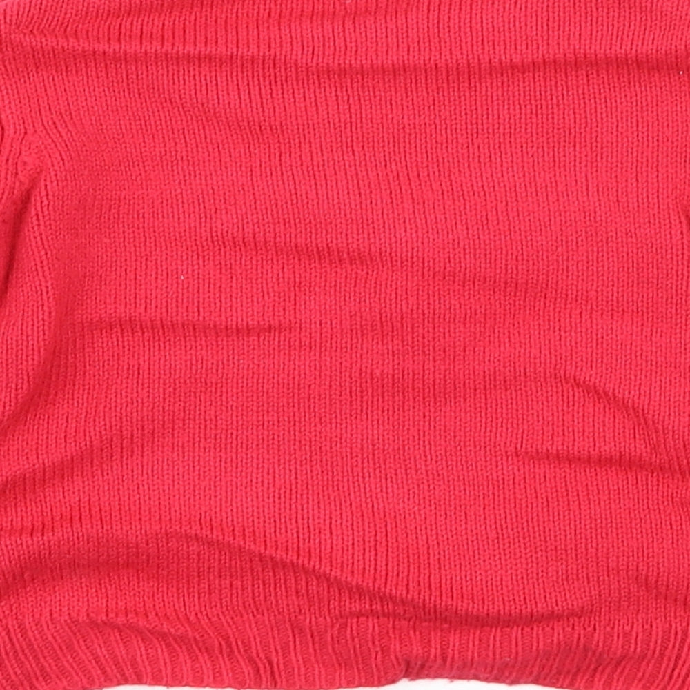 F&F Girls Pink Knit Pullover Jumper Size 2-3 Years - Rudolph