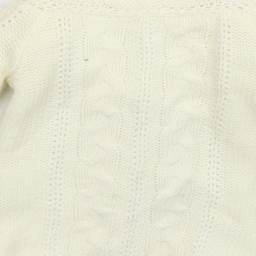 Earlydays Baby White Knit Jacket Coatigan Size 6-9 Months