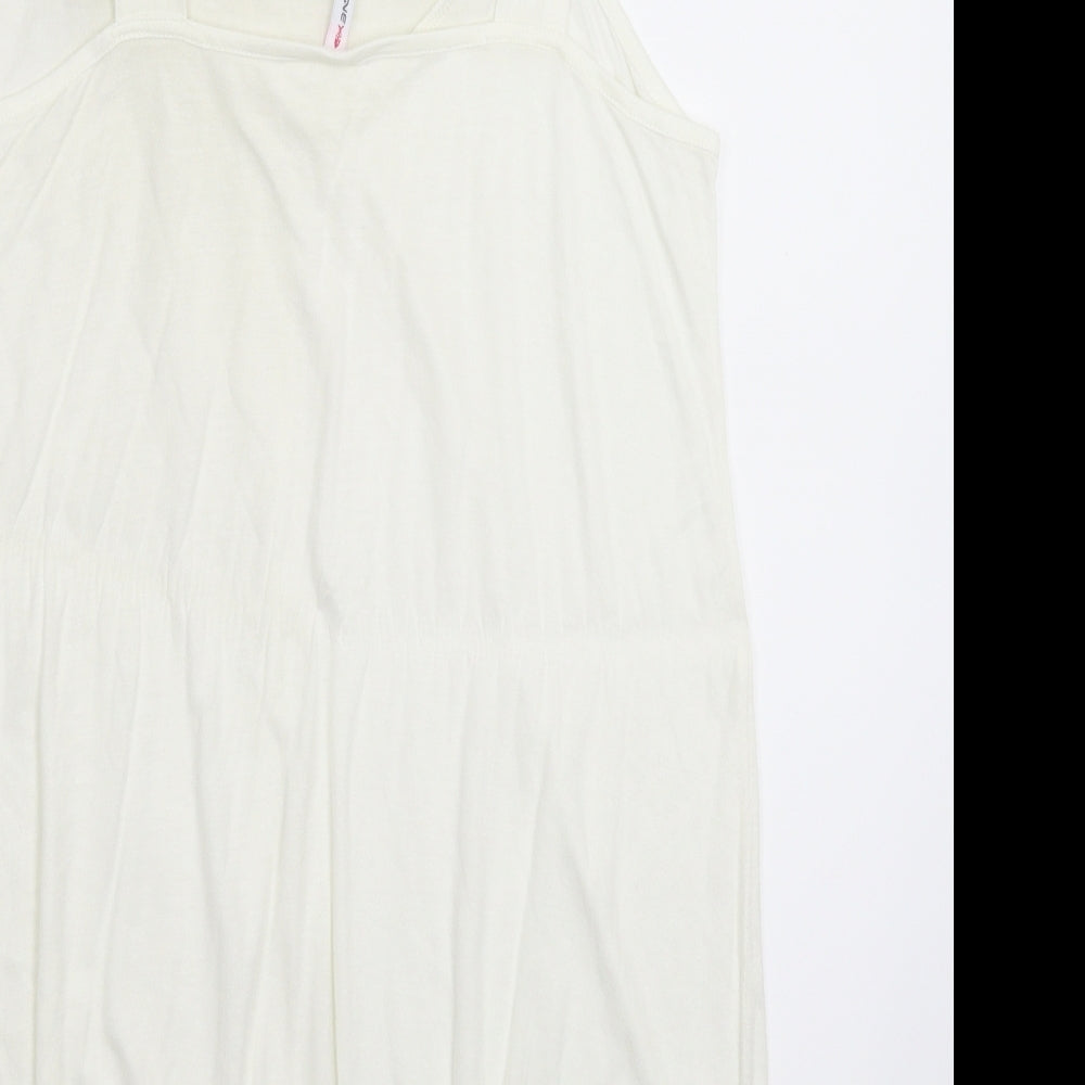 Fishbone Womens White Basic Tank Size XL