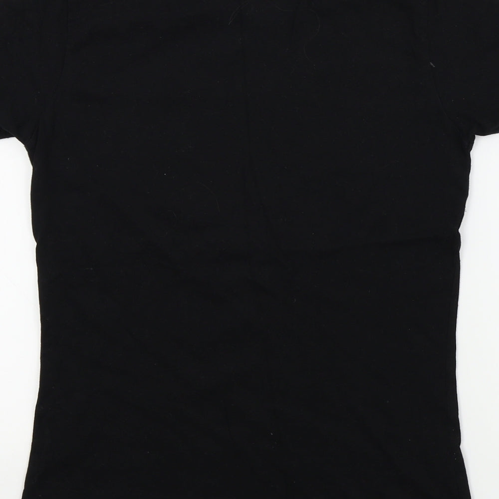 B&C Womens Black Colourblock Basic T-Shirt Size S