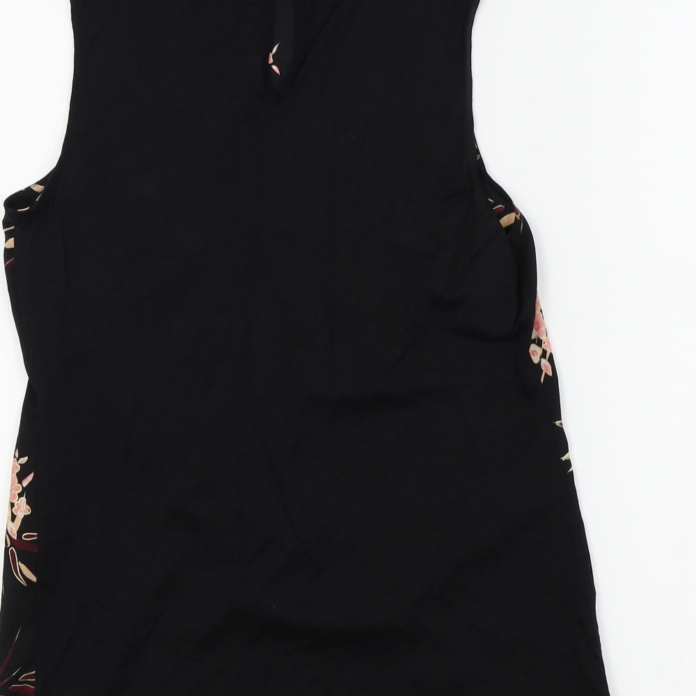 F&F Womens Black Floral Basic Blouse Size 6