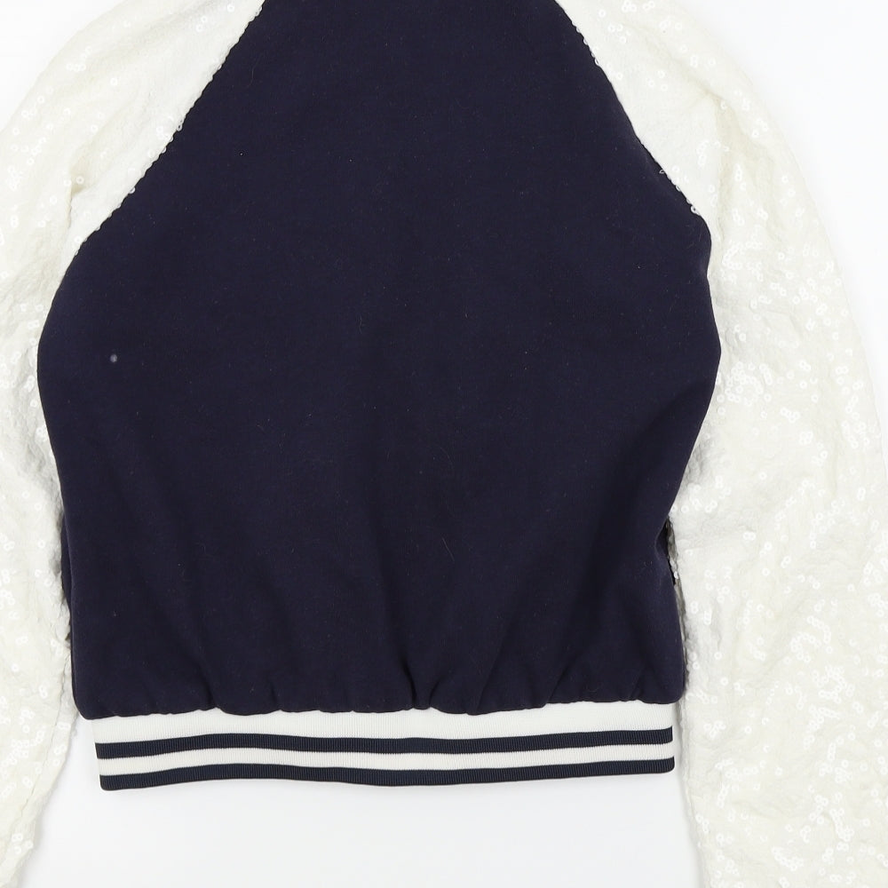tulisa Girls Blue Colourblock Basic Jacket Jacket