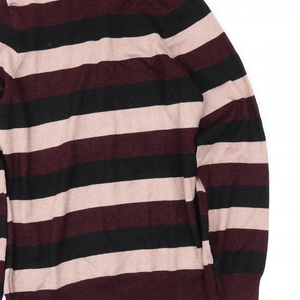 F&F Womens Red Striped Pullover Jumper Size 14
