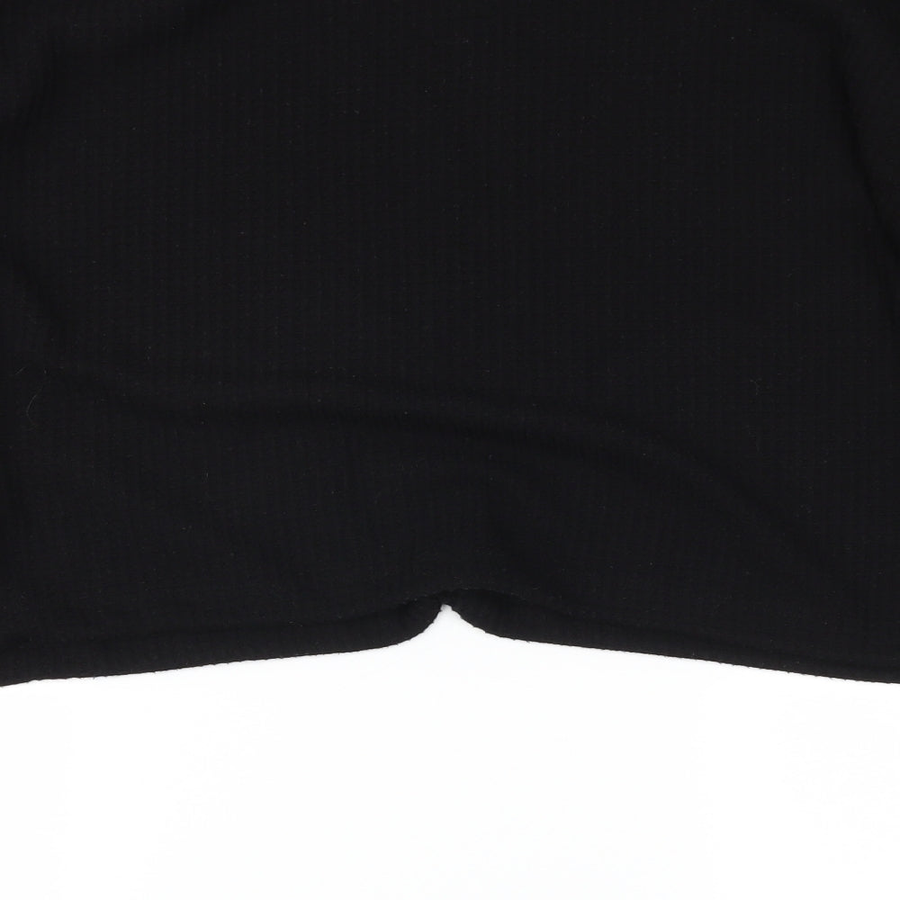 Select Womens Black Cropped Polo Size XL