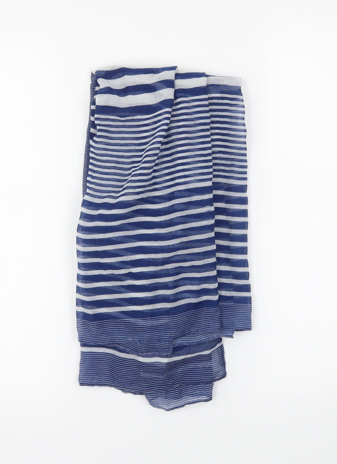 Preworn Womens Blue Striped Shawl/Wrap