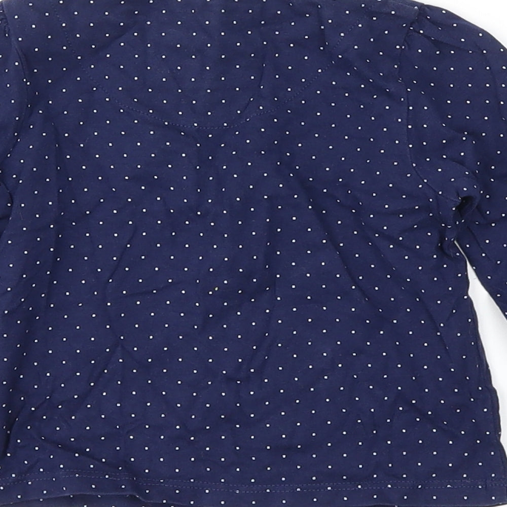 TU Girls Blue Polka Dot Basic T-Shirt Size 12-18 Months