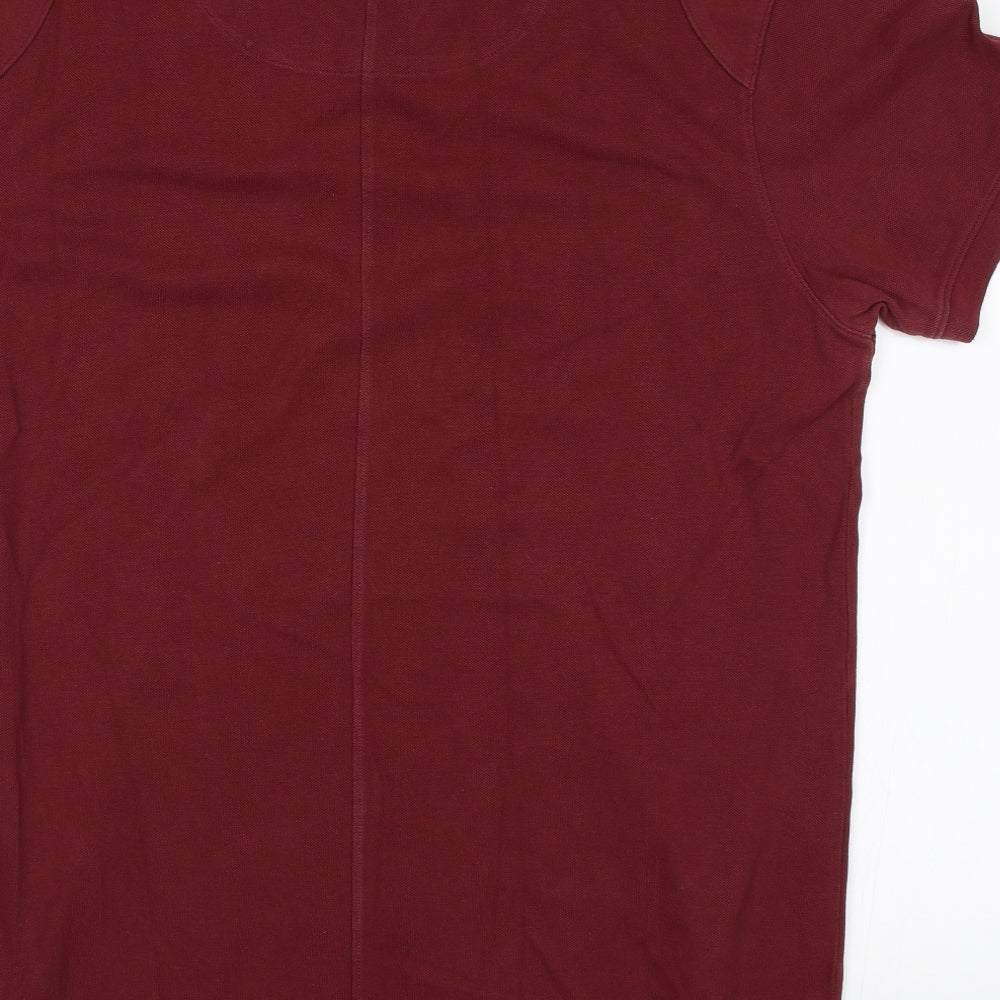 Police Womens Red Basic Polo Size 6