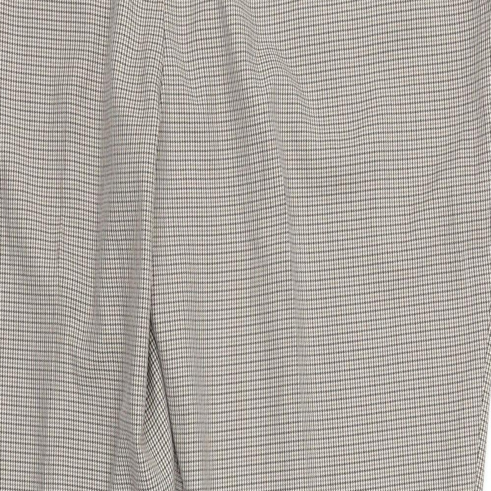 F&F Womens Brown Houndstooth Trousers Size 20 L25 in