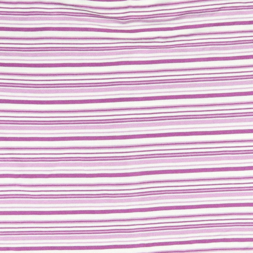 Bonmarché Womens Purple Striped Knit Cardigan Jumper Size M