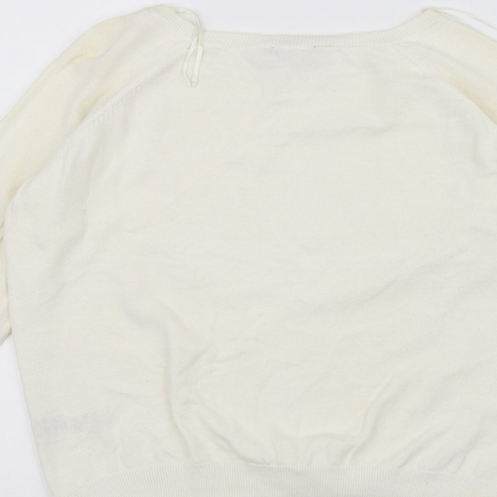 Dorothy Perkins Womens White Pullover Jumper Size 14