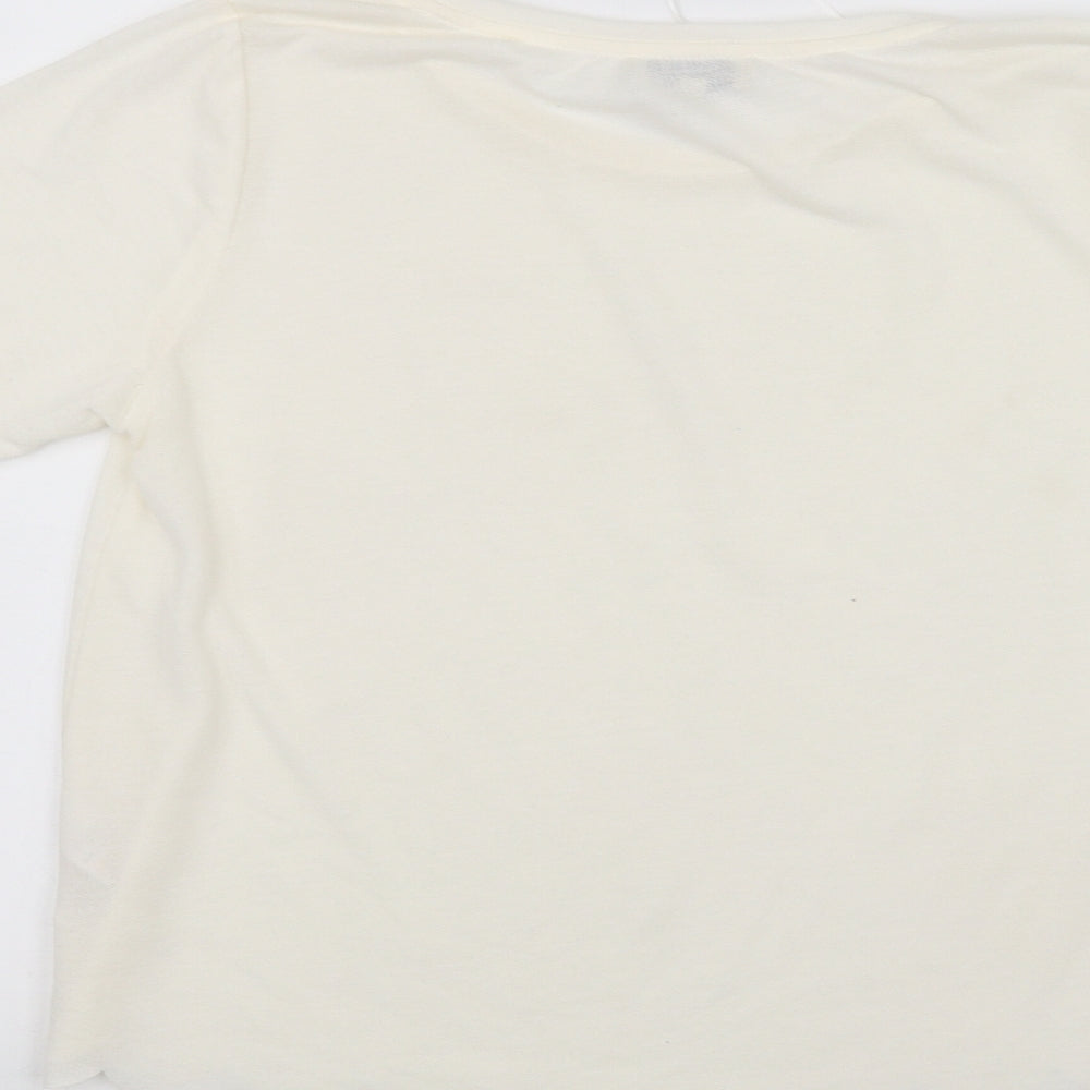 Papaya Womens White Basic T-Shirt Size 8