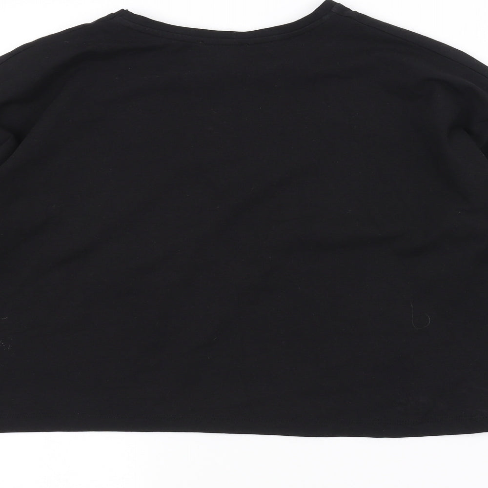 Papaya Womens Black Basic T-Shirt Size 10