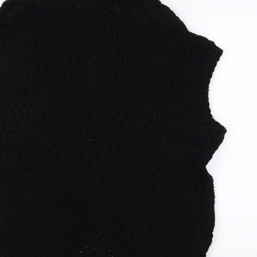 F&F Womens Black Knit Jacket Coatigan Size 14
