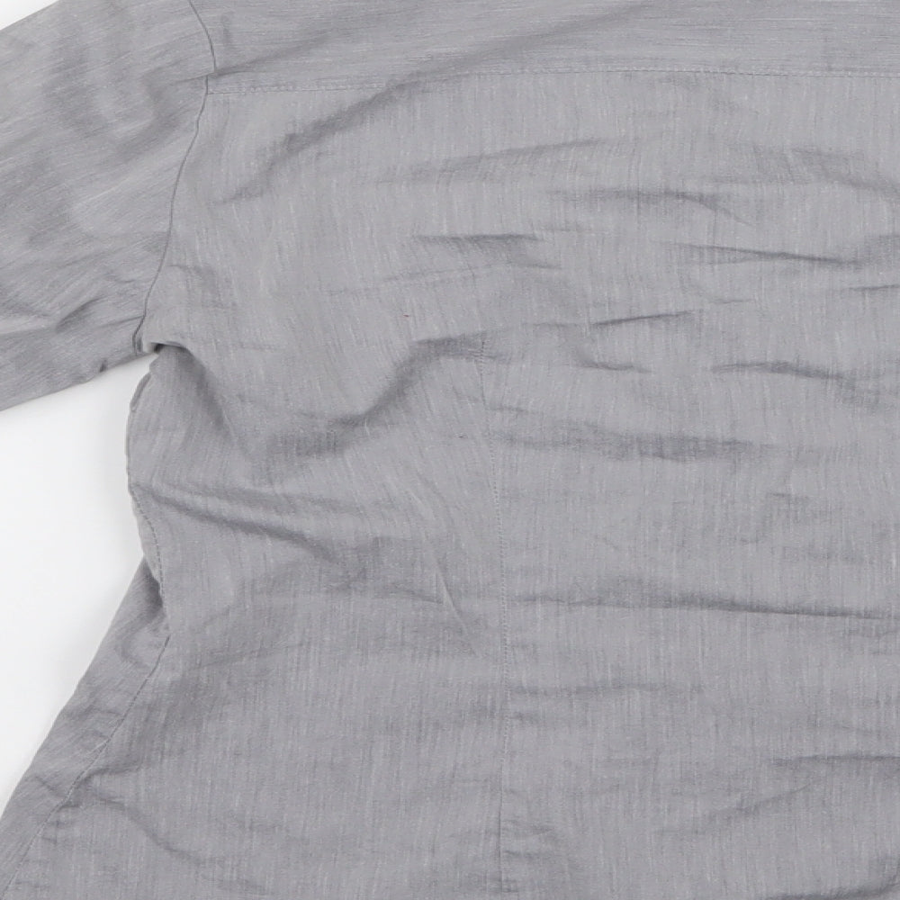 H&M Womens Grey Basic Button-Up Size 10