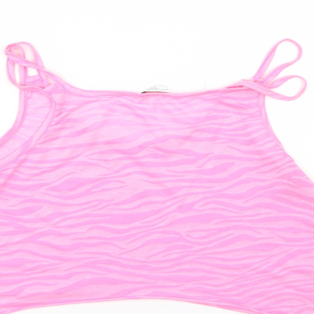 New Look Womens Pink Basic Tank Size 8 - cropped
