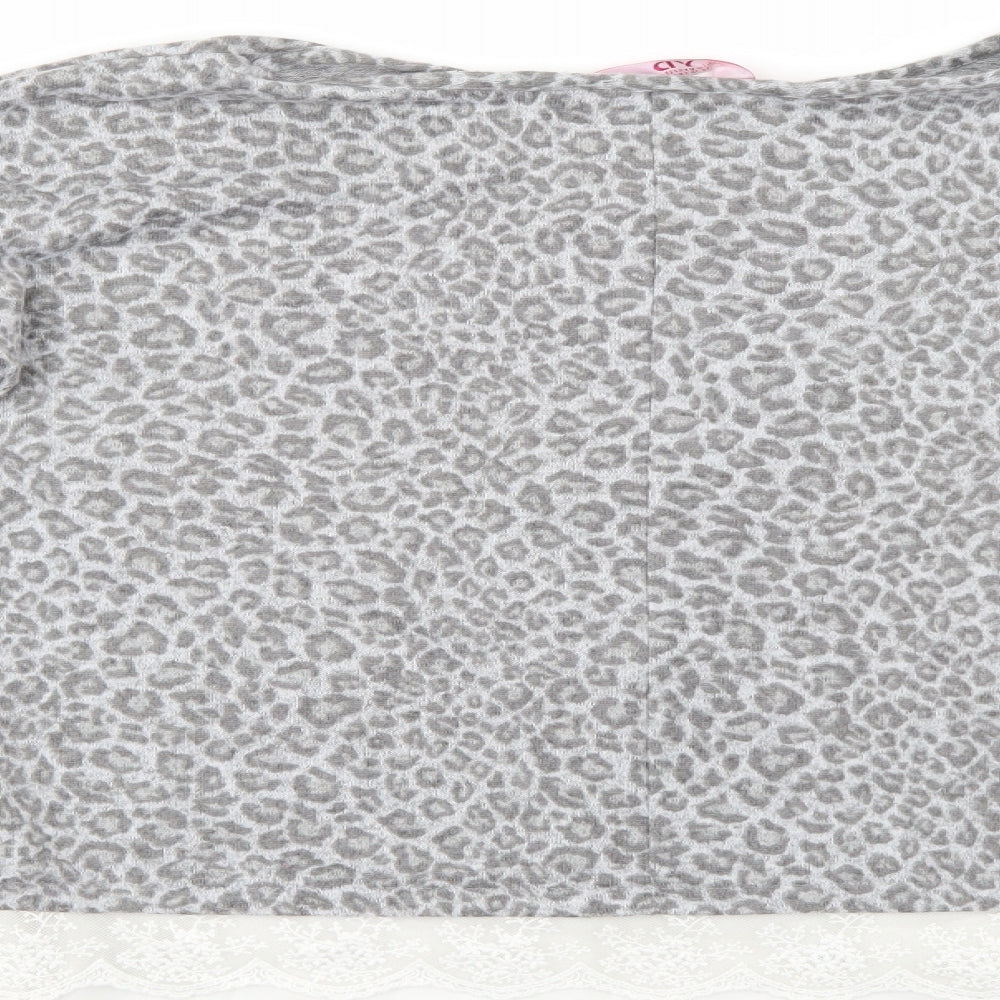 YD Girls Grey Animal Print Pullover Jumper Size 12-13 Years