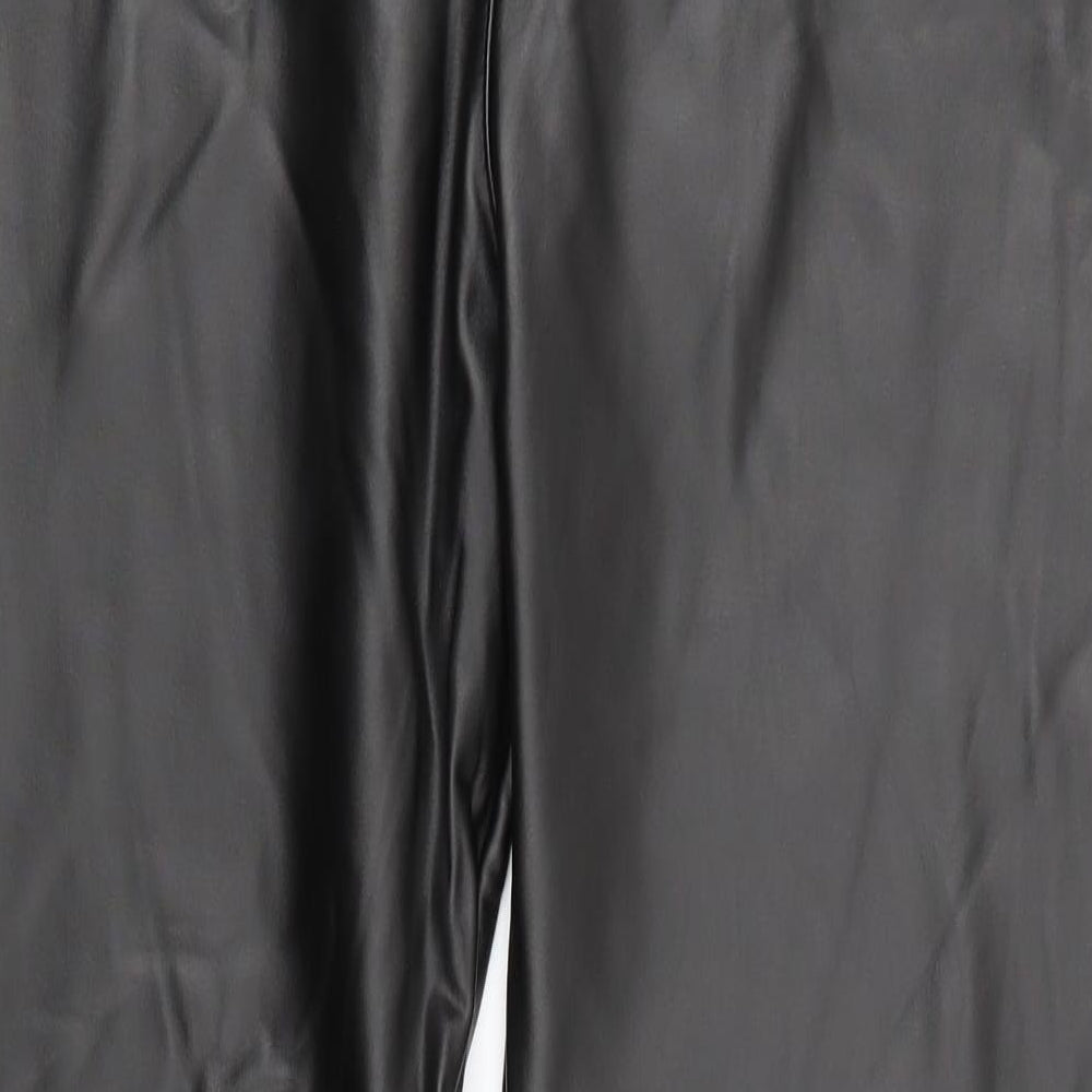 I SAW IT FIRST Womens Brown Trousers Size L L25 in - LEATHER LOOK