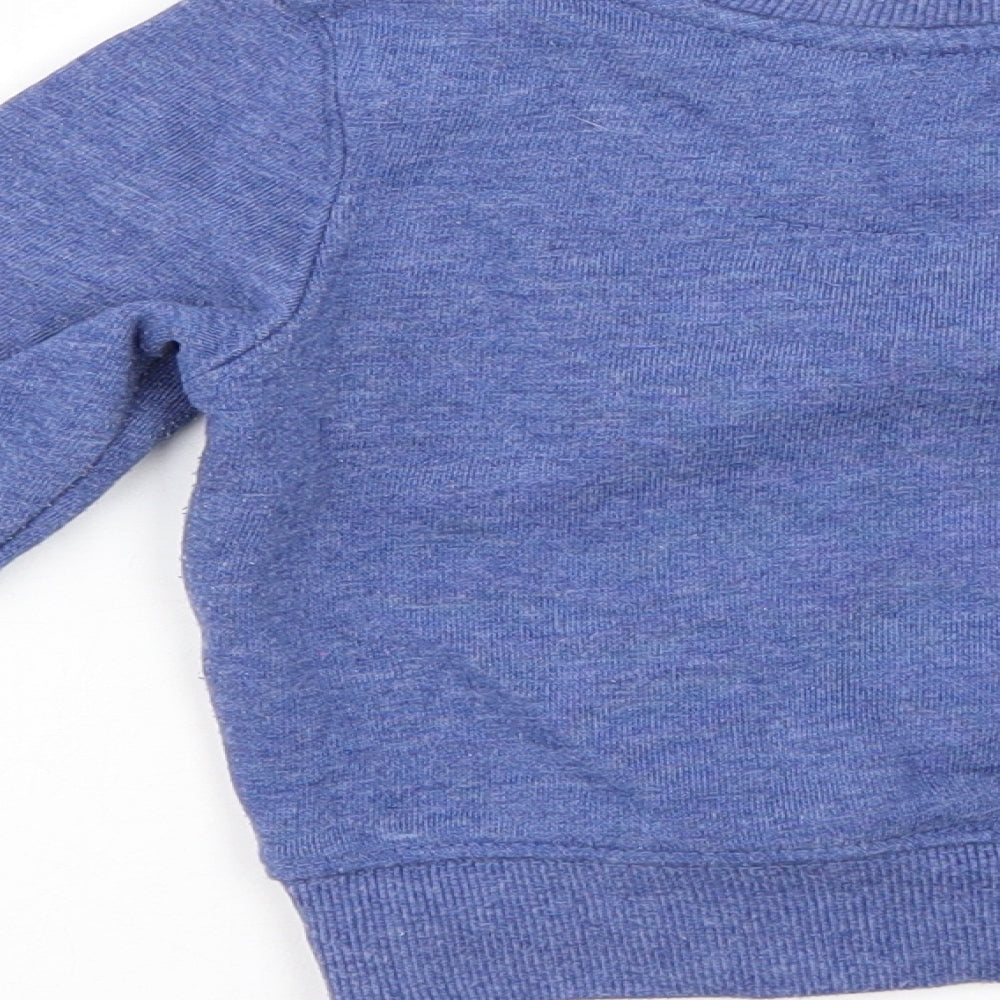 Mini Rebel Boys Blue Pullover Jumper Size 12-18 Months