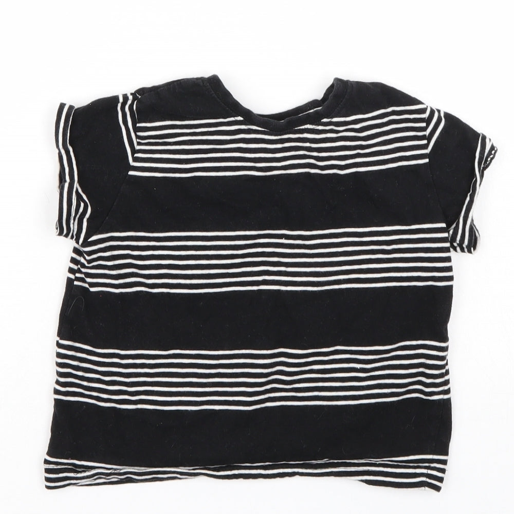 Rebel Boys Black Striped Basic T-Shirt Size 18-24 Months