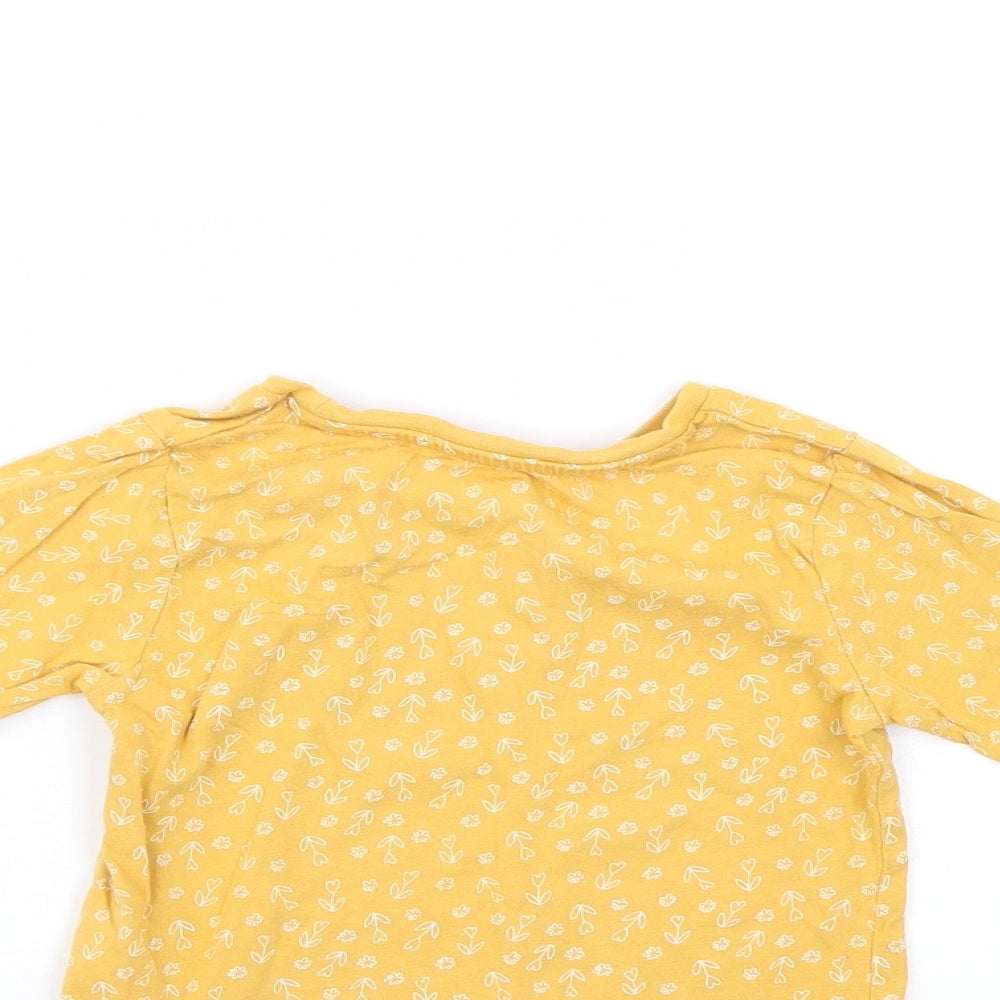Matalan Girls Yellow Floral Basic Casual Size 12-18 Months
