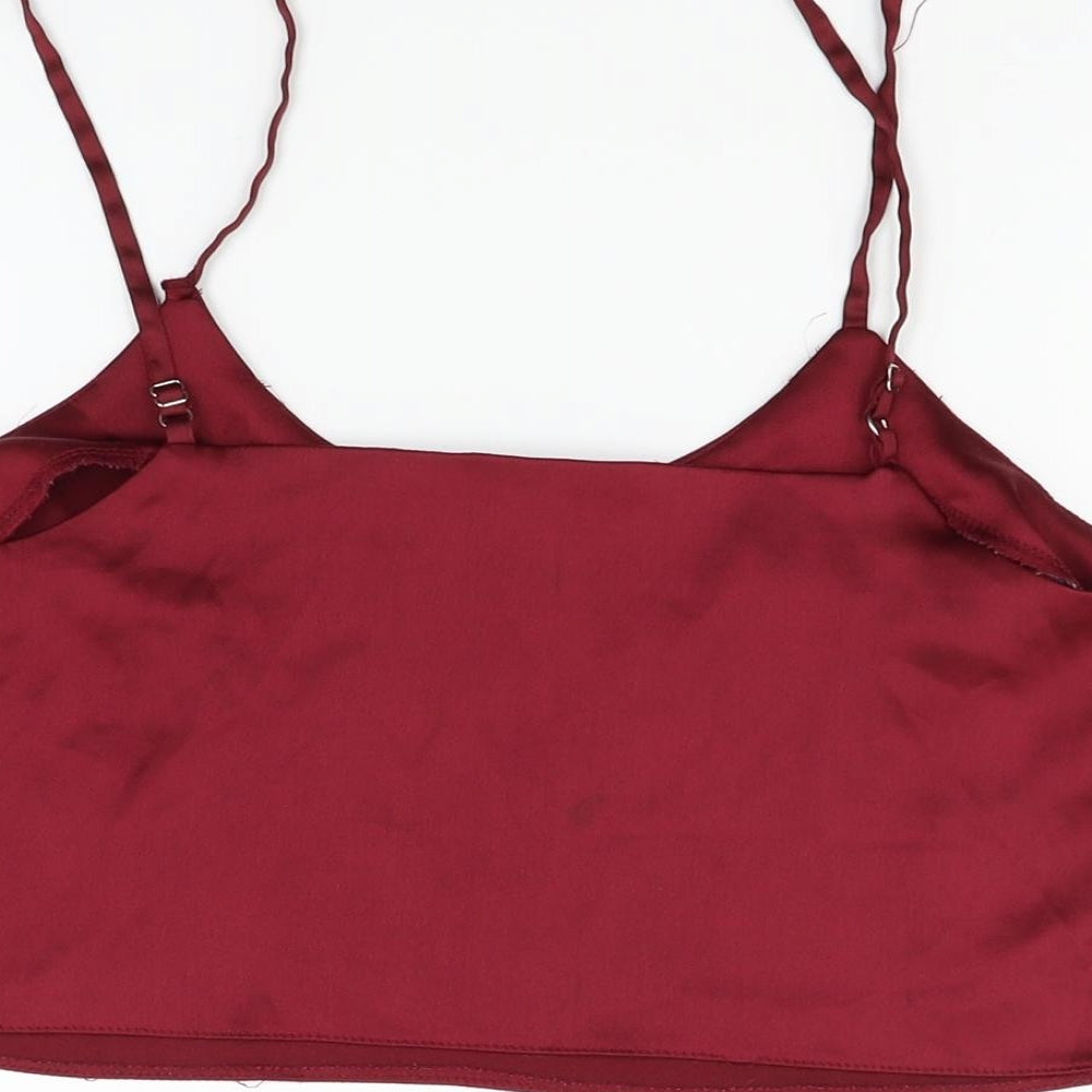 Missguided Womens Red Basic Blouse Size 8