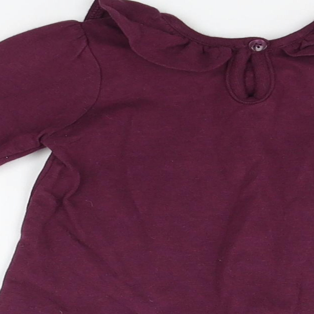 George Girls Purple Basic T-Shirt Size 0-3 Months