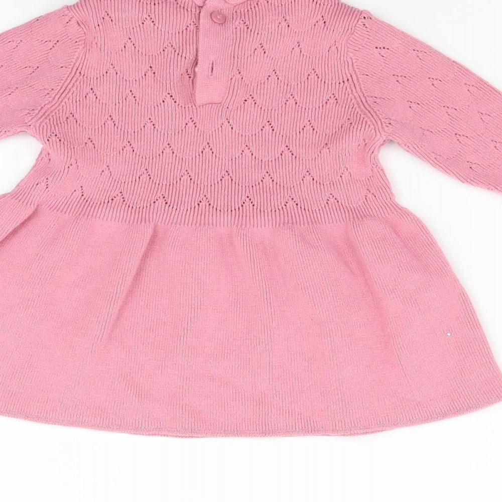 Marks & Spencer Boys Pink Jumper Dress Size 3-6 Months