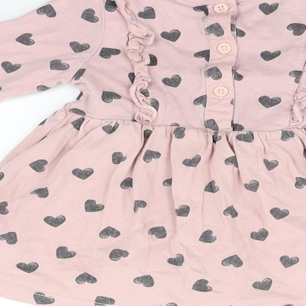 Matalan Baby Pink Polka Dot Fit & Flare Size 3-6 Months