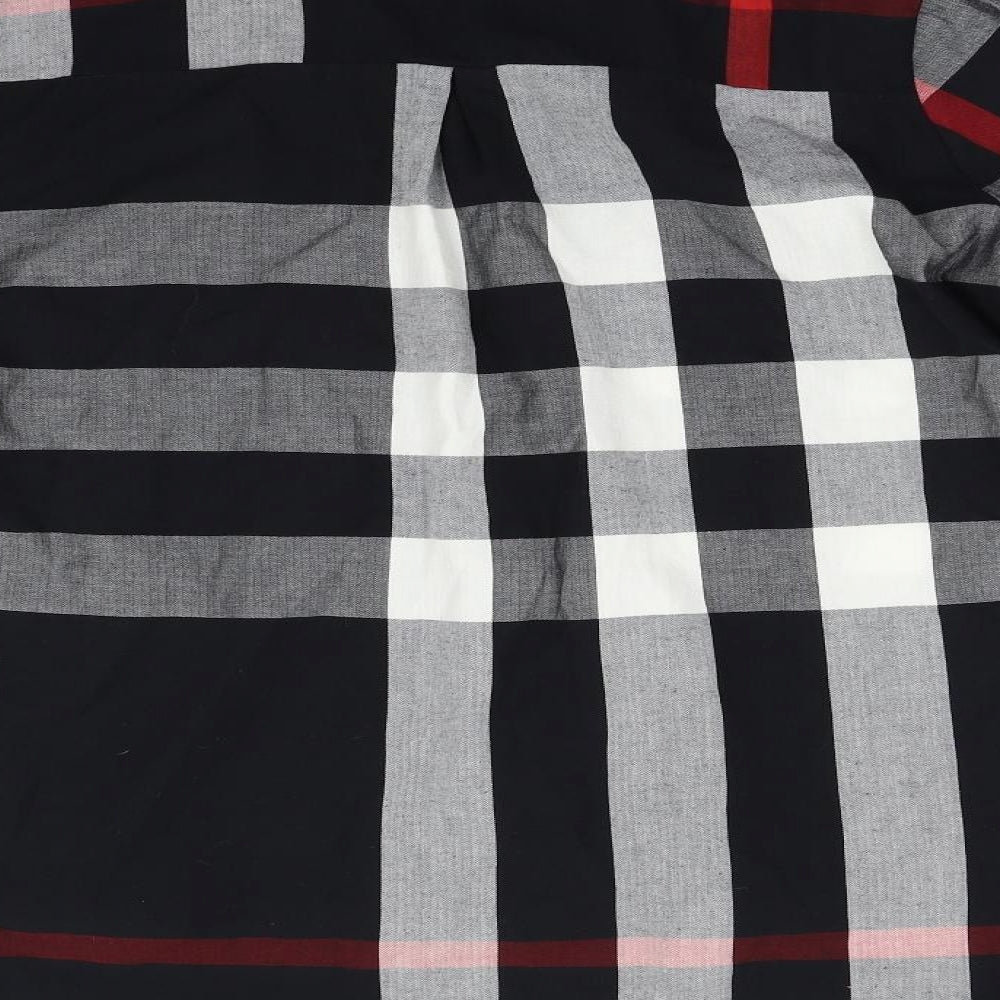 My Dress Room Womens Black Check Basic Blouse Size 2XL