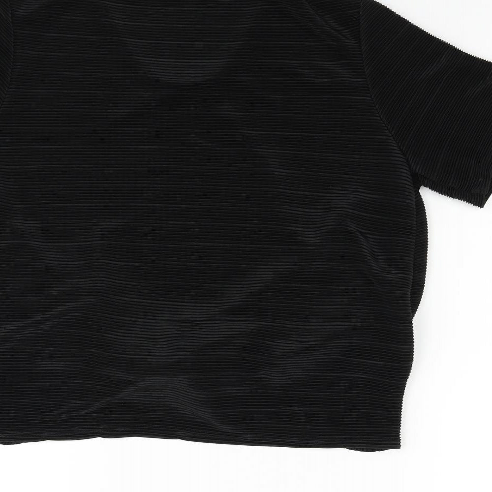 Miss Selfridge Womens Black Basic T-Shirt Size 12