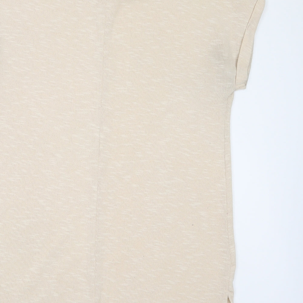 Jeff & Co Womens Ivory Basic T-Shirt Size 14