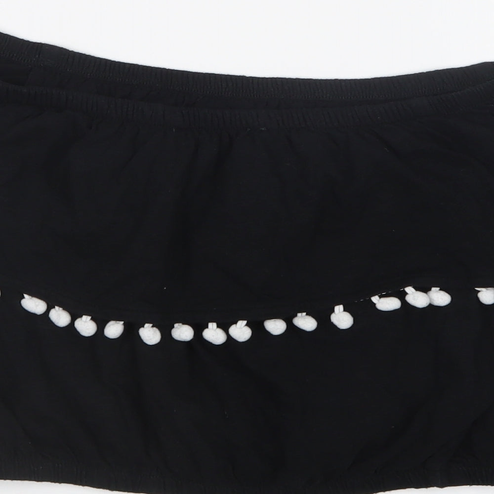 Primark Womens Black Cropped T-Shirt Size 12
