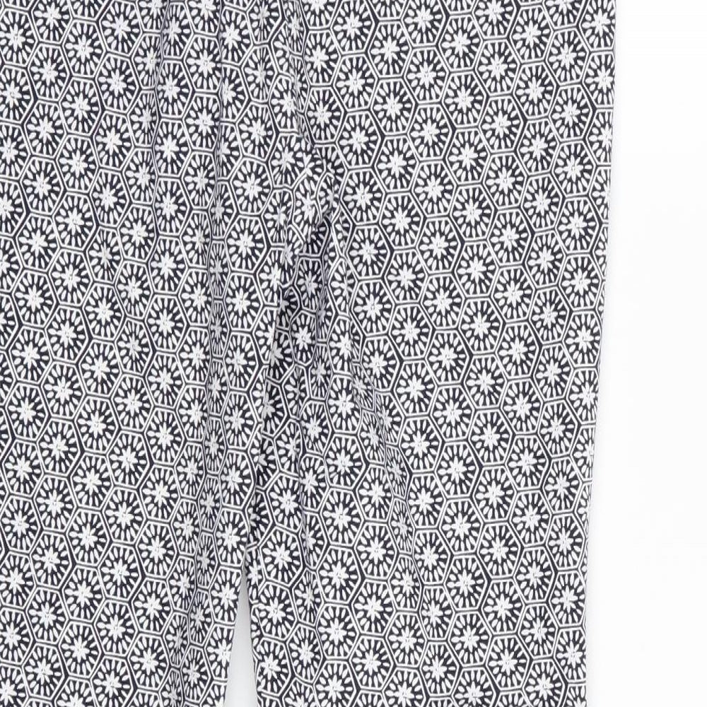 Dorothy Perkins Womens Blue Geometric Trousers Size 10 L26 in