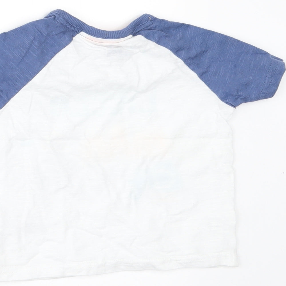 George Boys White Basic T-Shirt Size 6-9 Months - LITTLE MAN AT WORK