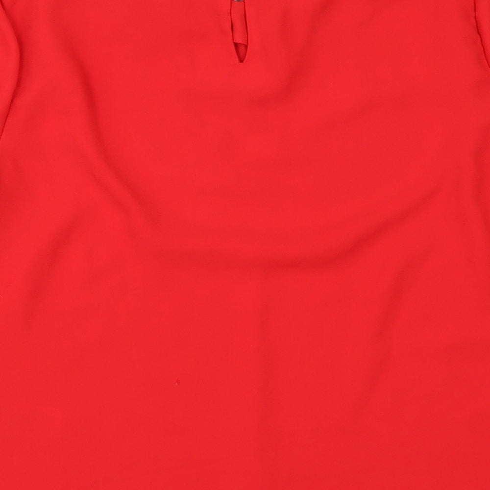 New Look Womens Red Tunic Blouse Size 8