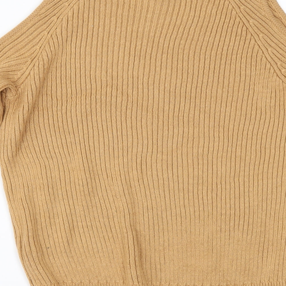 H&M Womens Beige Pullover Jumper Size XS - COLD SHOULDER