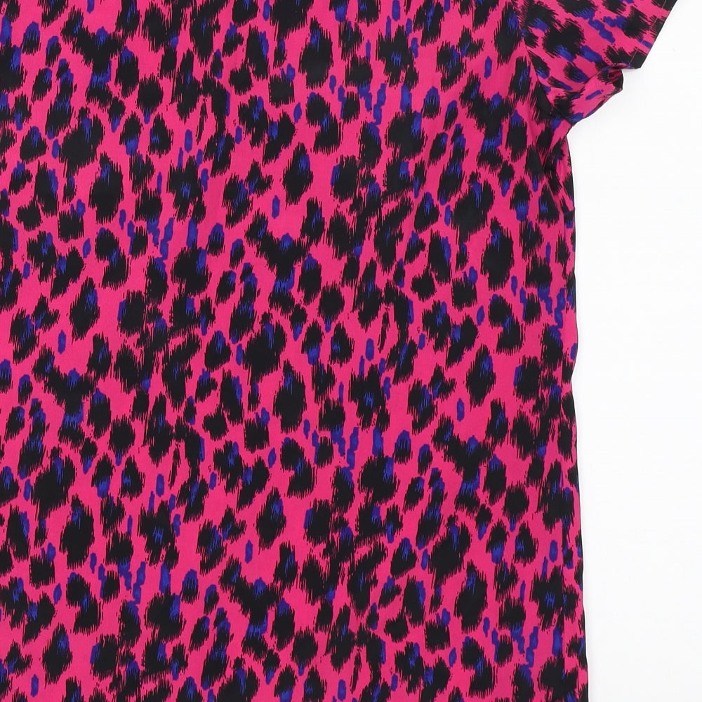 Joanna Hope Womens Pink Animal Print Tunic T-Shirt Size 12