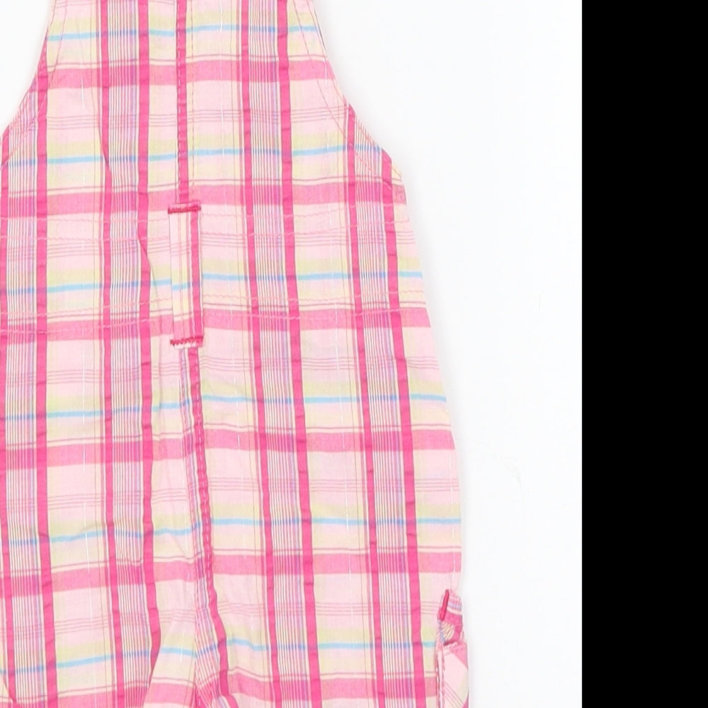 Marks and Spencer Baby Pink Plaid Dungaree One-Piece Size 0-3 Months
