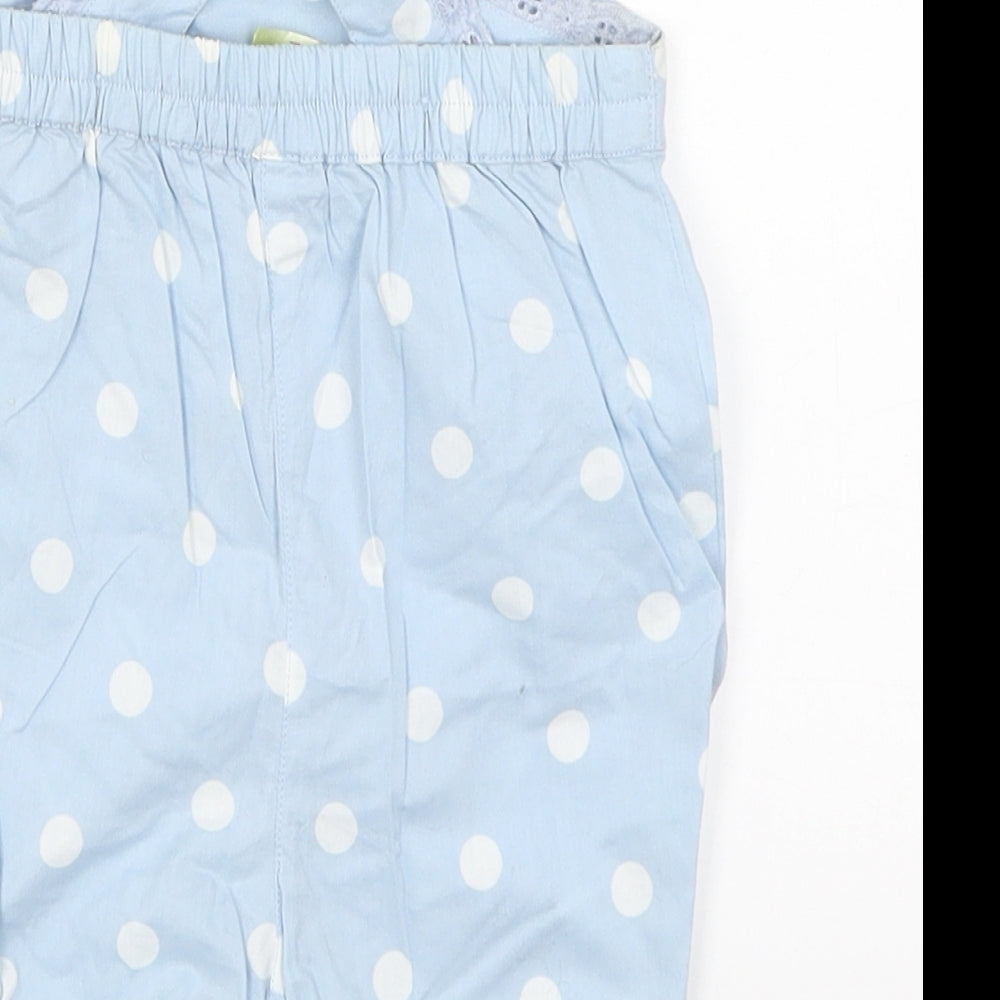 Tiny Ted Baby Blue Polka Dot Dungaree One-Piece Size 0-3 Months