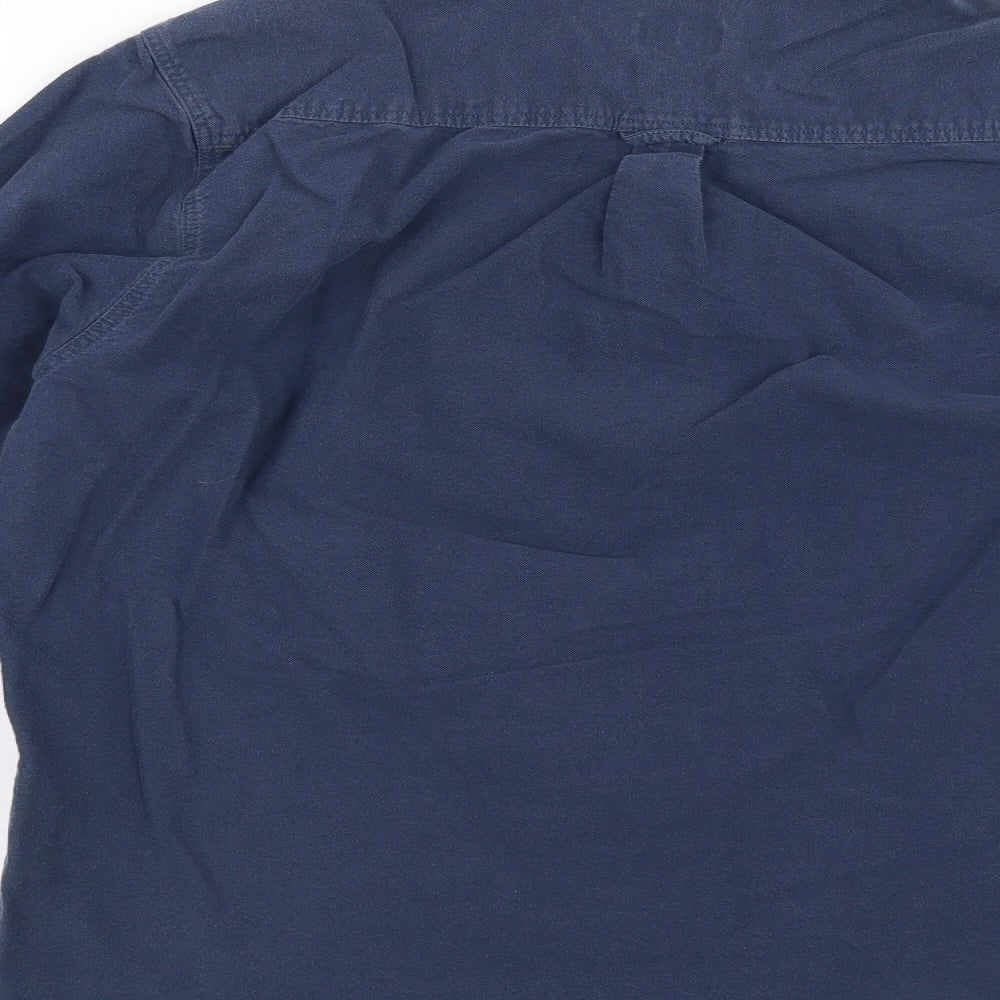 BOSTON CREW Mens Blue Button-Up Size M