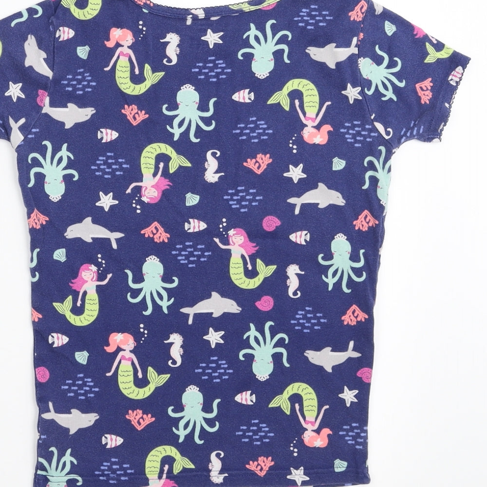carters Girls Blue Basic T-Shirt Size 12 Years - mermaid