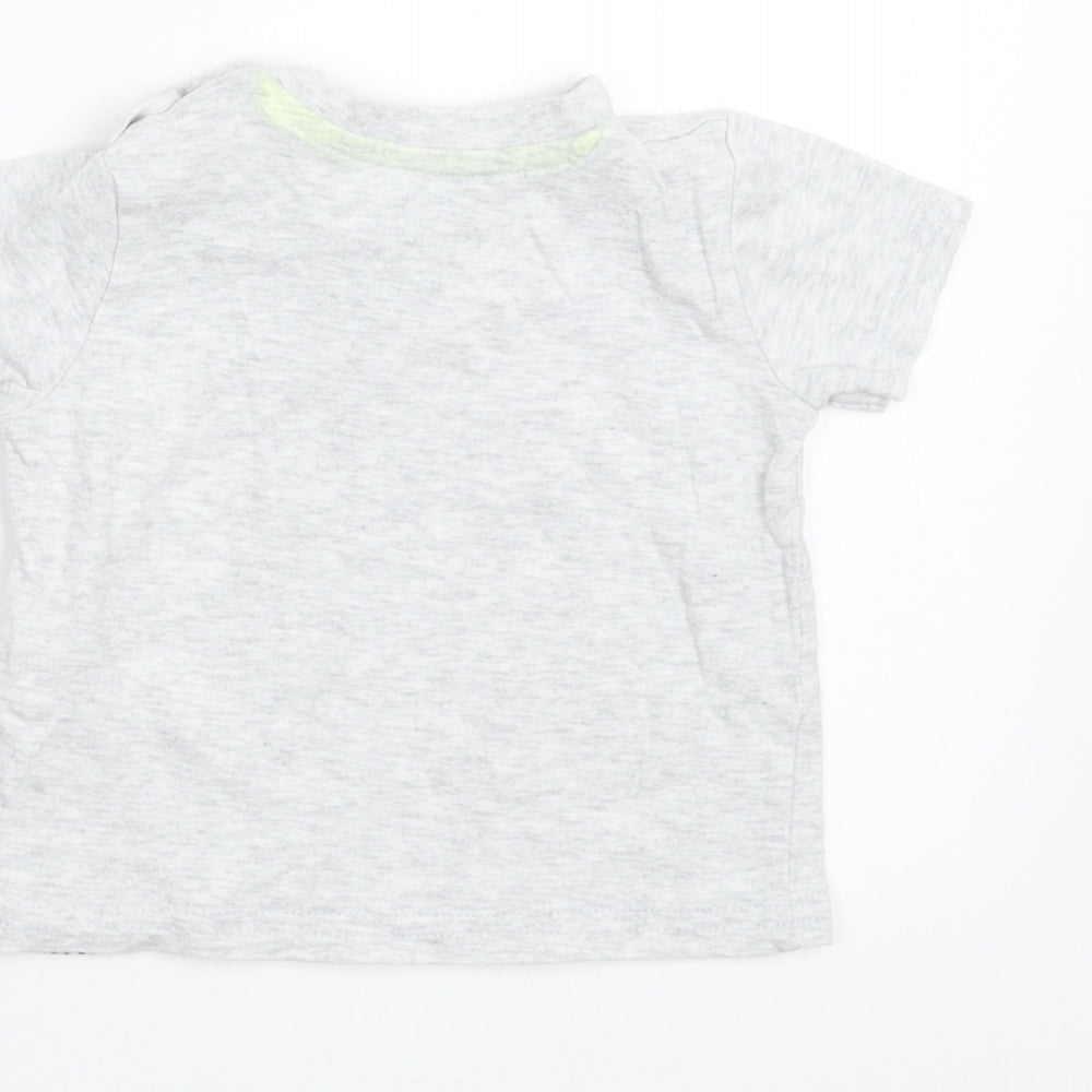 F&F Boys Grey Basic T-Shirt Size 3-6 Months - my daddy is super