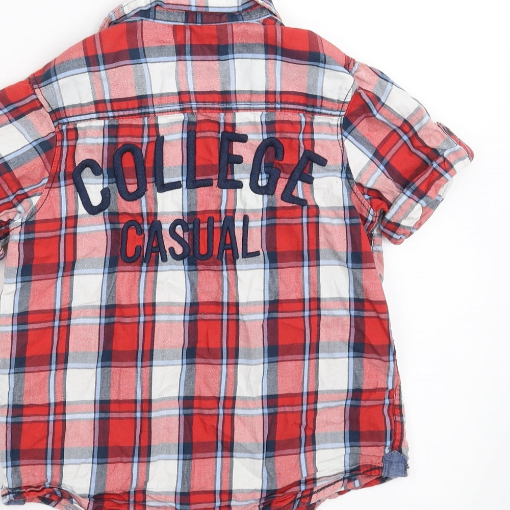 H&M Boys Red Check Basic Button-Up Size 4-5 Years