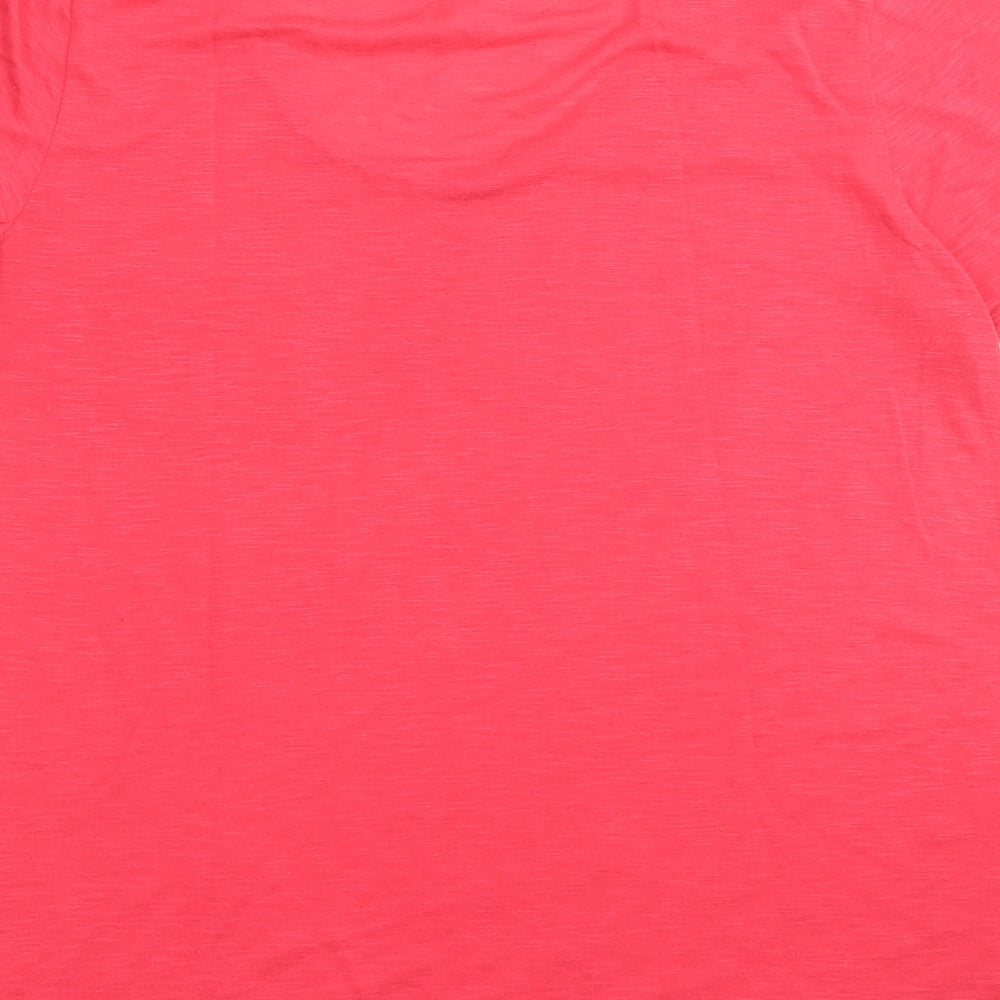 Brand and care label for Now women’s pink basic t-shirt, size UK 14