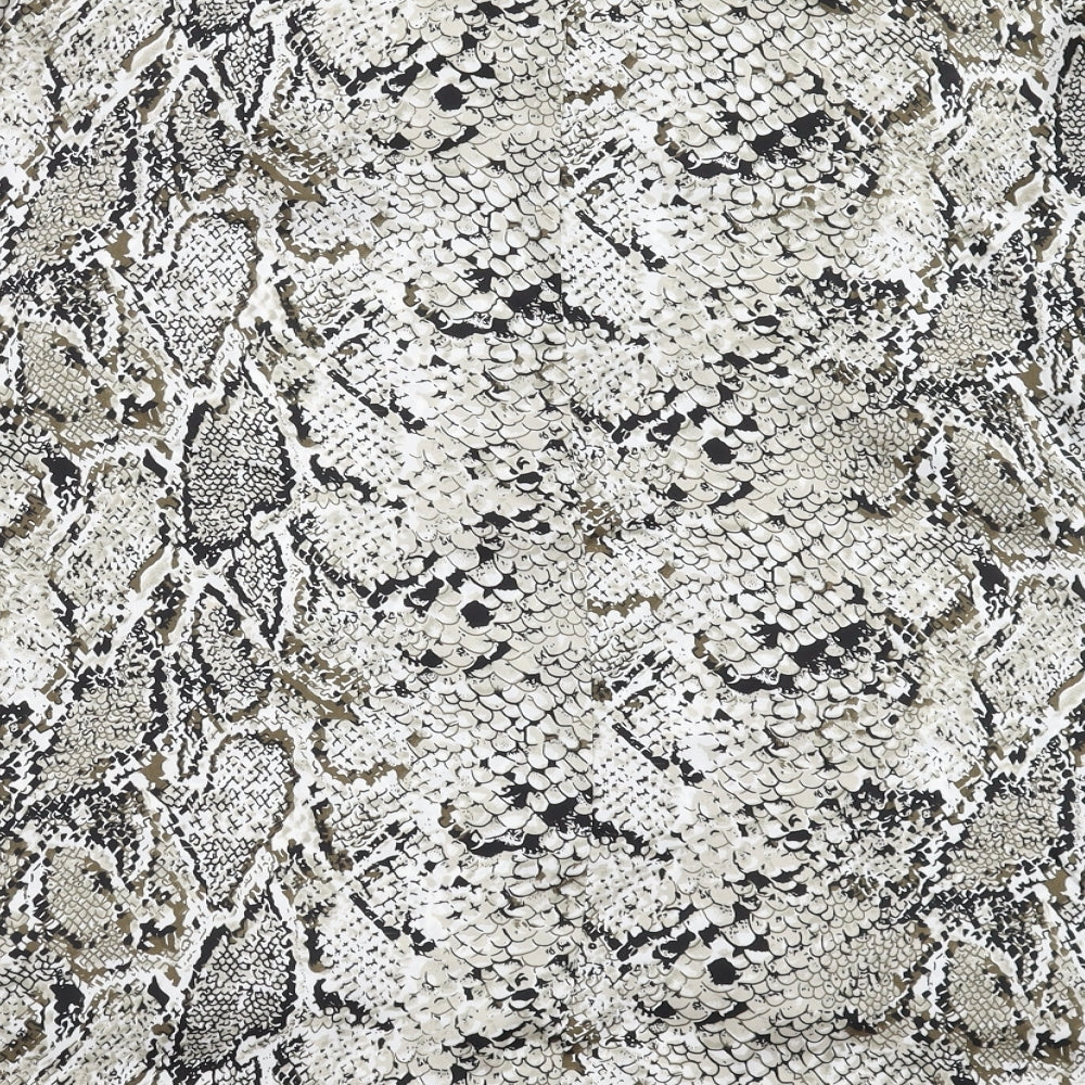 Gray&Osourne Womens Grey Animal Print Basic Blouse Size 14