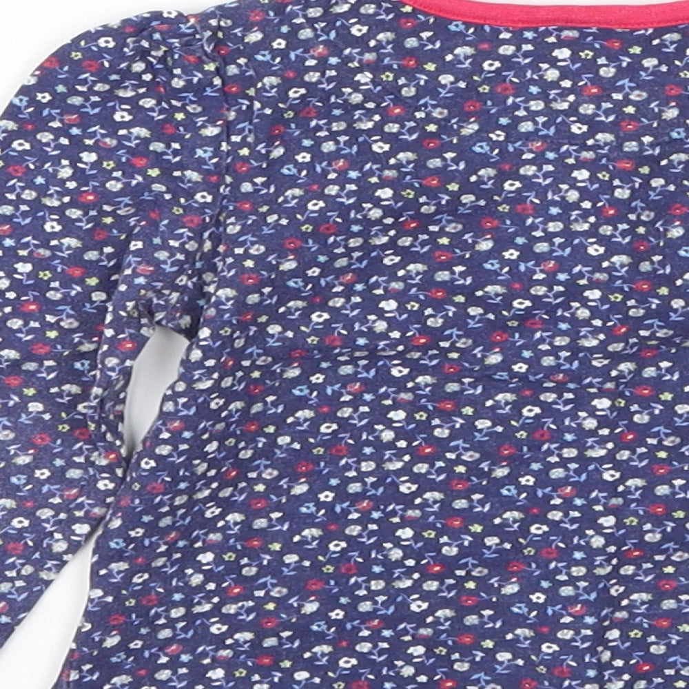 Mini Club Girls Blue Floral Basic T-Shirt Size 12-18 Months