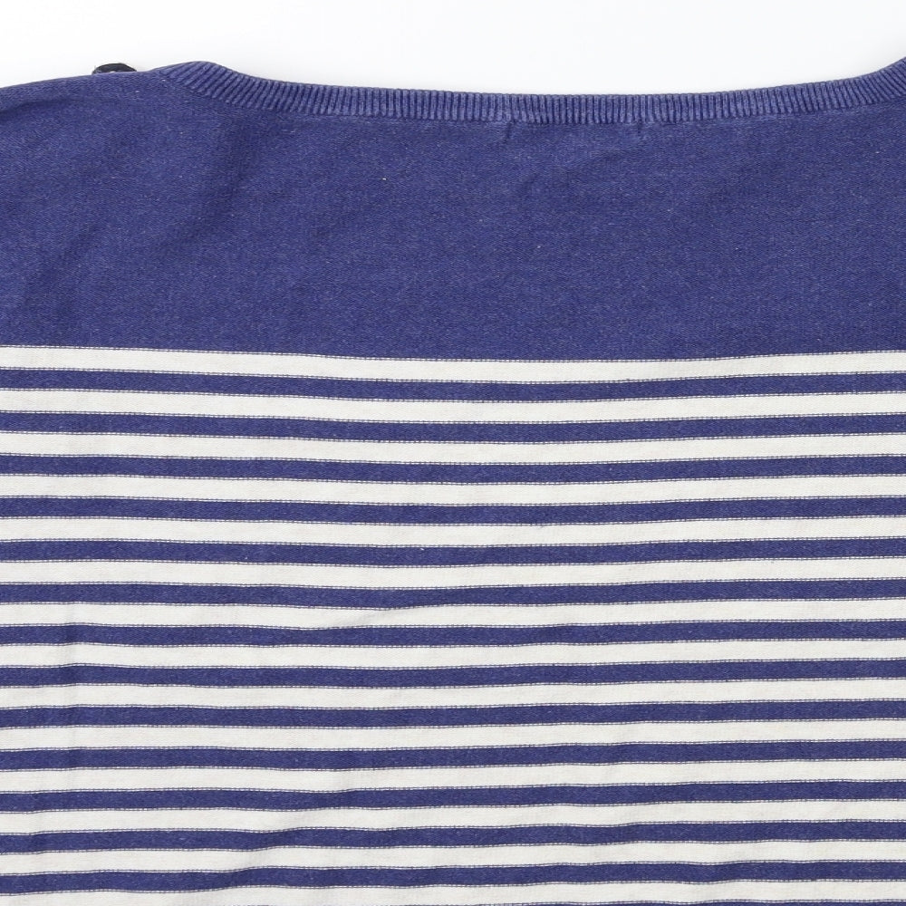 River Island Womens White Striped Knit Pullover Jumper Size 10