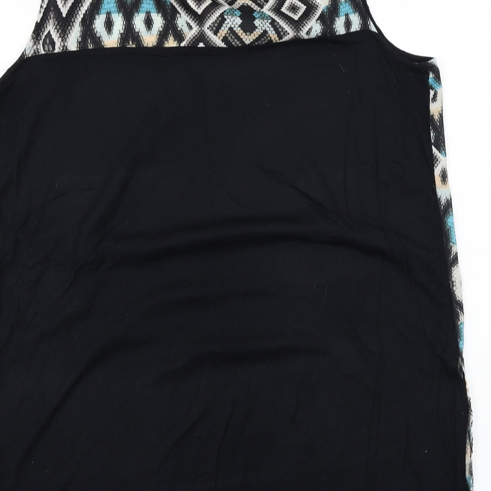 Warehouse Womens Black Herringbone Basic Blouse Size 16