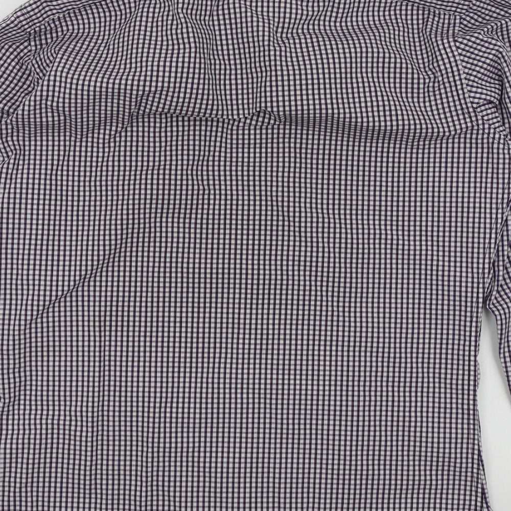 NEXT Mens Purple Check Button-Up Size 38